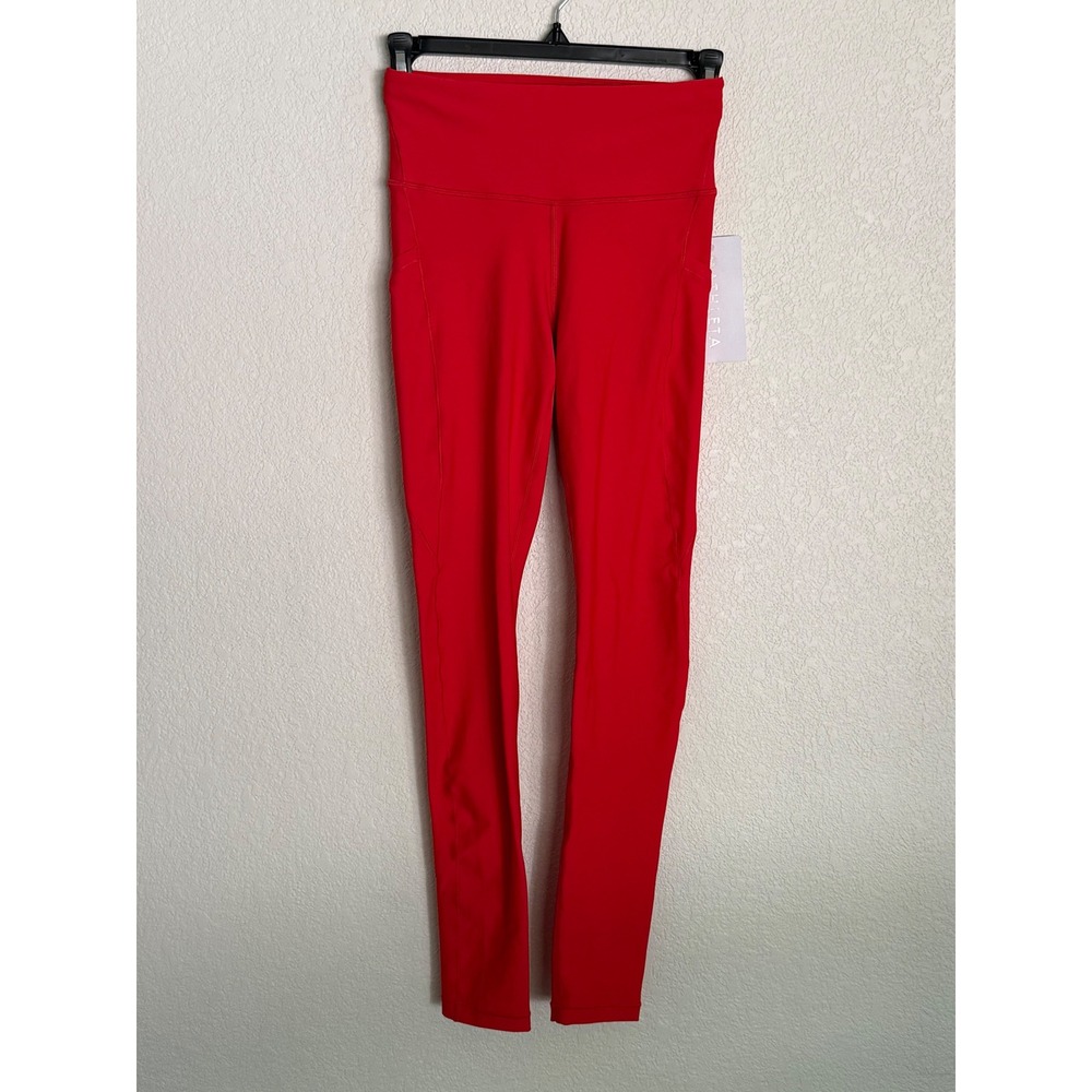 Athleta Interval Stash 7/8 Tight Red High Rise PowerMove Leggings XS Tall NWT